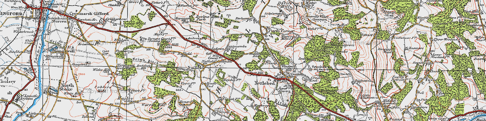 Old map of Huntercombe End in 1919