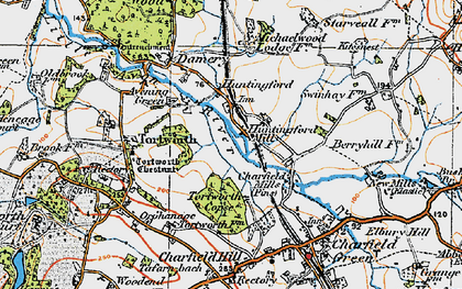 Old map of Huntingford in 1919