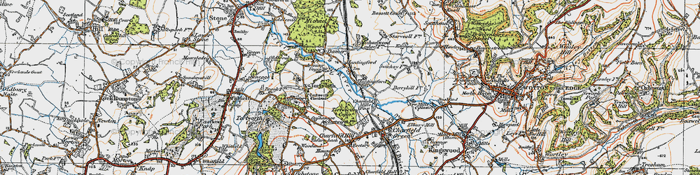 Old map of Huntingford in 1919