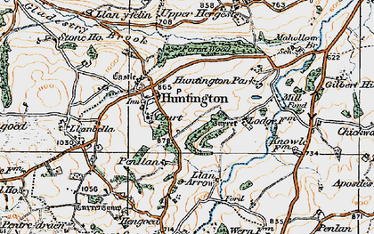 Old map of Huntington in 1919