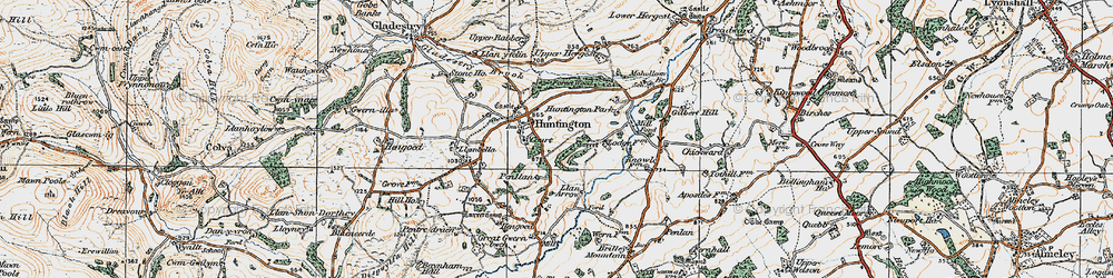 Old map of Huntington in 1919