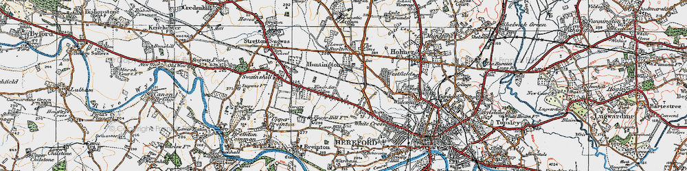 Old map of Huntington in 1920