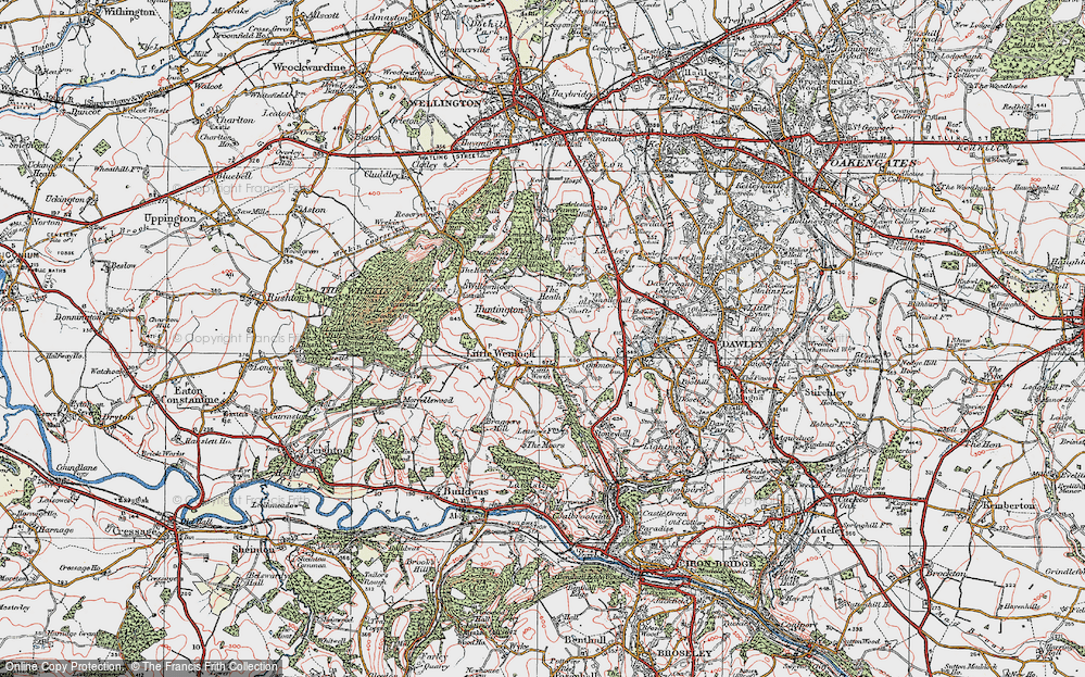 Old Map of Historic Map covering Little Worth in 1921