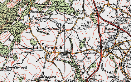 Old map of Huntington in 1921