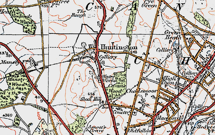 Old map of Huntington in 1921