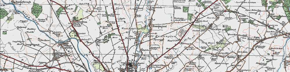 Old map of Monks Cross in 1924
