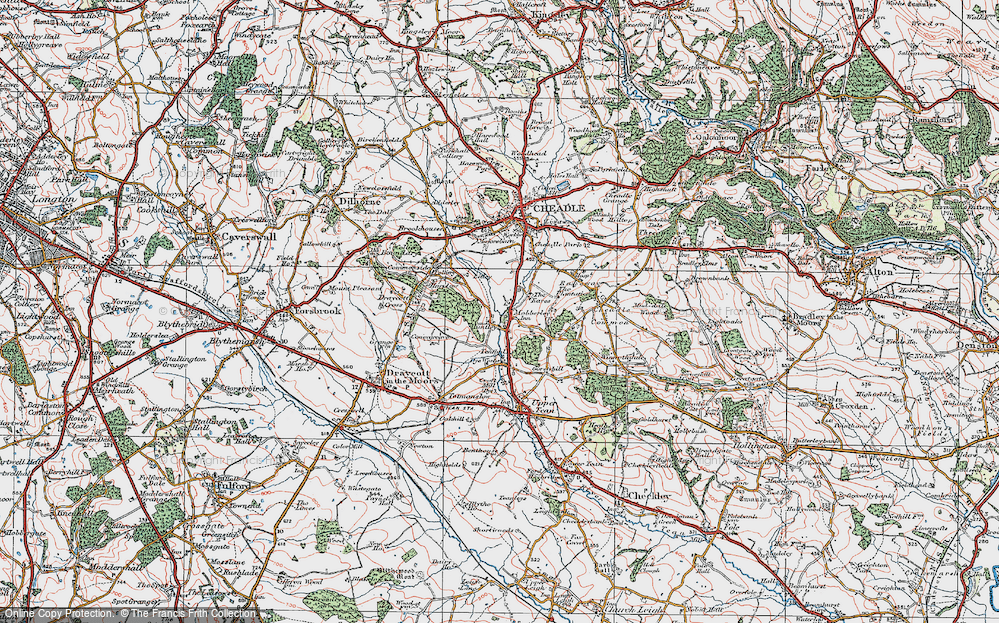 Old Map of Huntley, 1921 in 1921