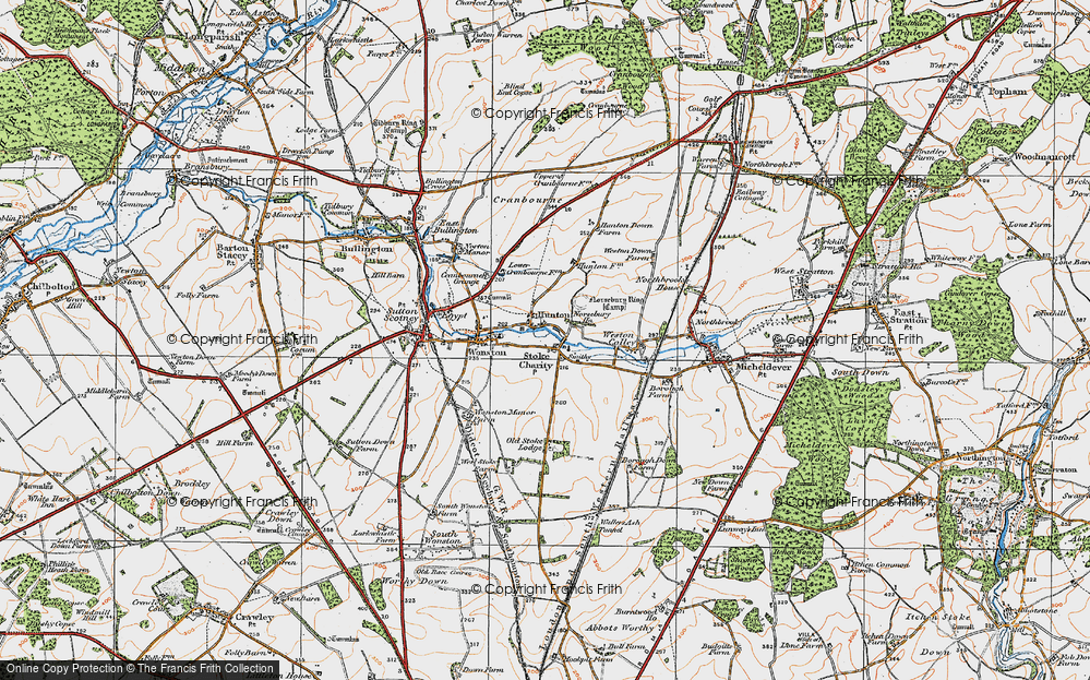 Old Map of Historic Map covering Old Stoke in 1919