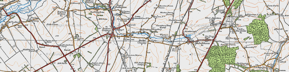 Old map of Hunton in 1919