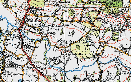 Old map of Hunton in 1921