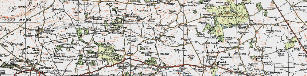 Old map of Hunton in 1925