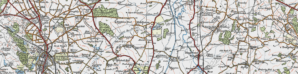 Old map of Hunts Green in 1921