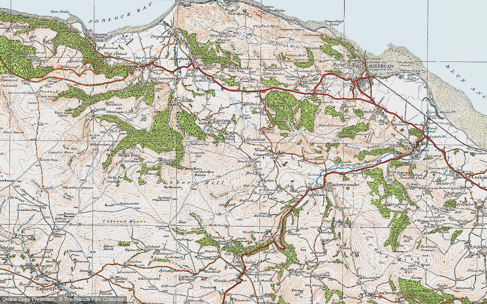 Old Map of Huntscott, 1919 in 1919