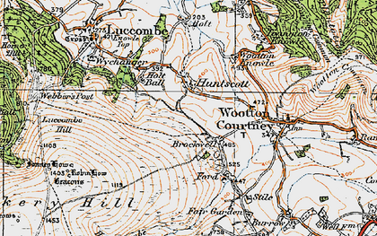 Old map of Huntscott in 1919