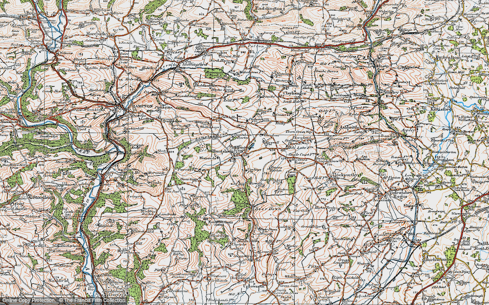 Old Map of Huntsham, 1919 in 1919