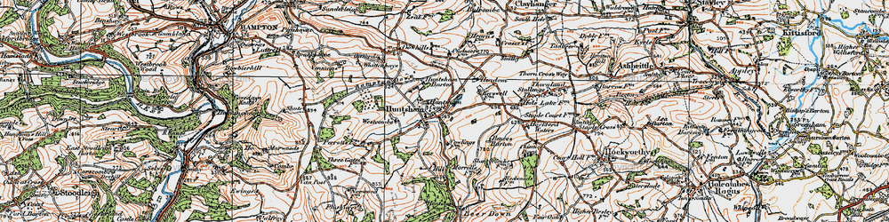 Old map of Huntsham in 1919