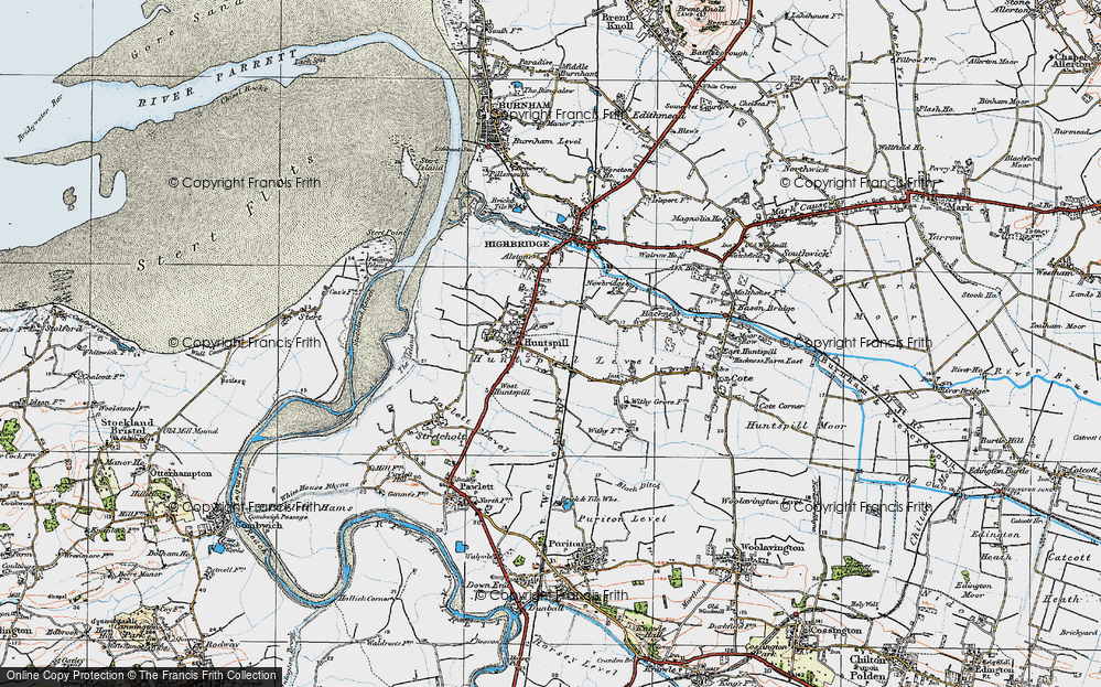 Old Map of Huntspill, 1919 in 1919