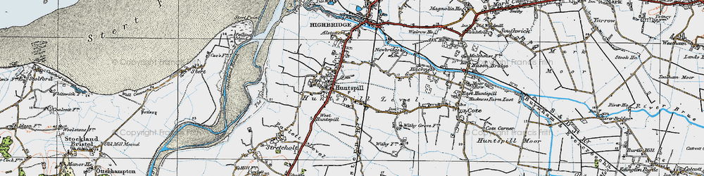 Old map of Huntspill in 1919