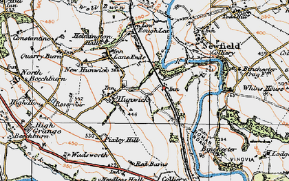 Old map of Hunwick in 1925