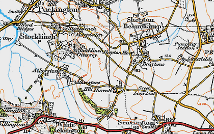 Old map of Hurcott in 1919
