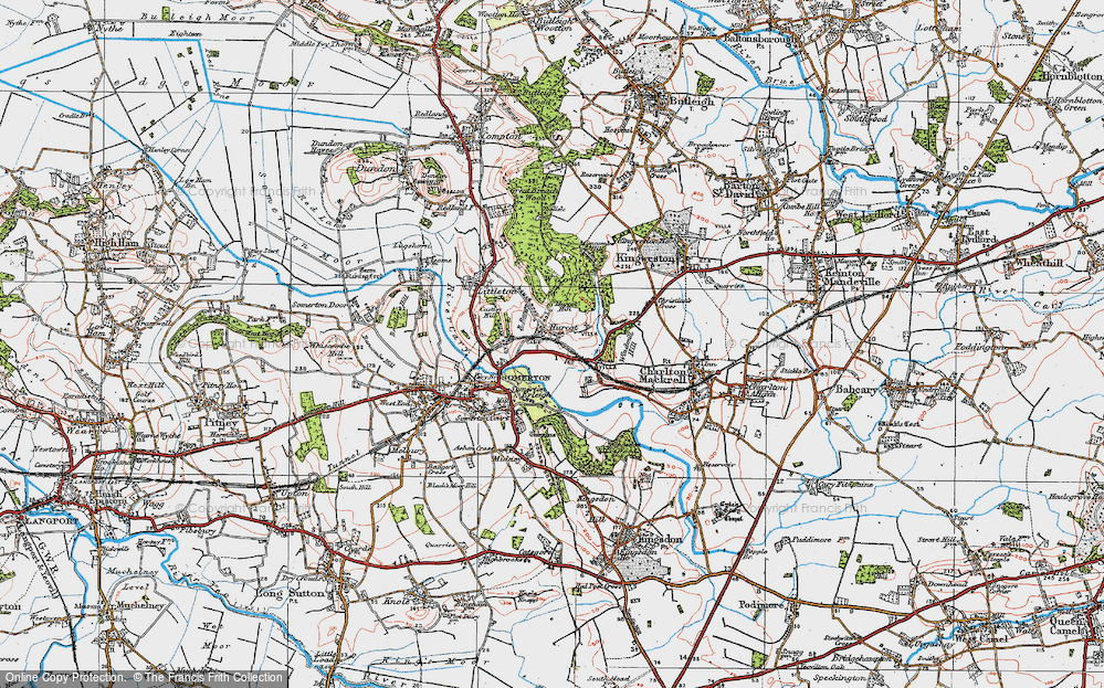 Old Map of Hurcott, 1919 in 1919