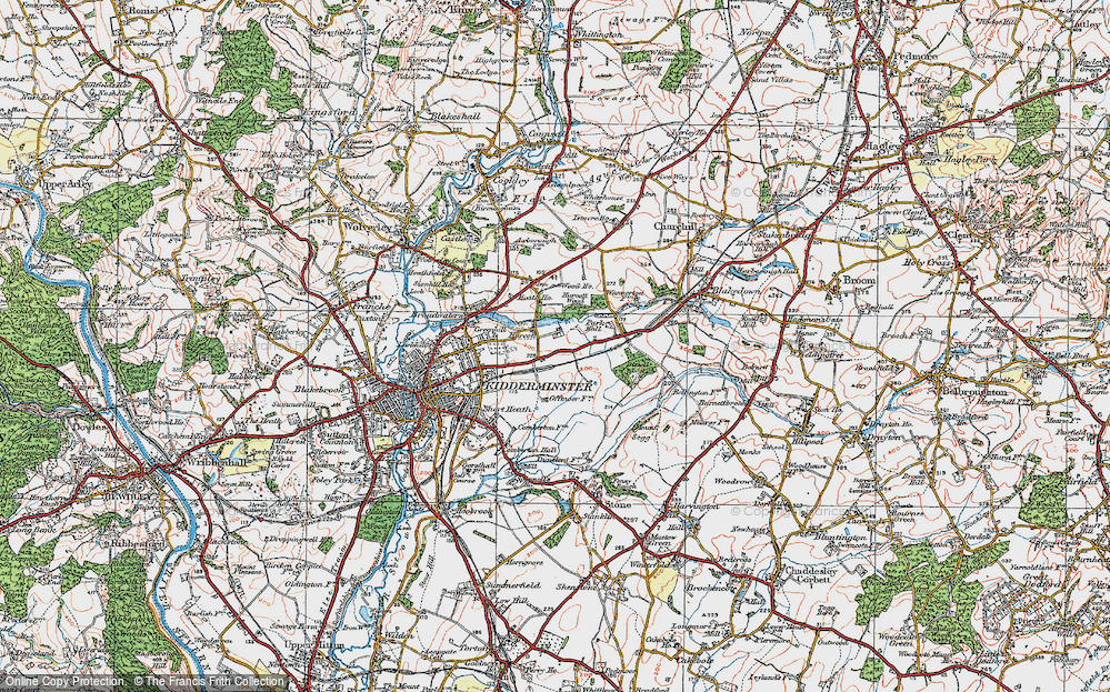 Old Map of Historic Map covering Bissell Wood in 1921
