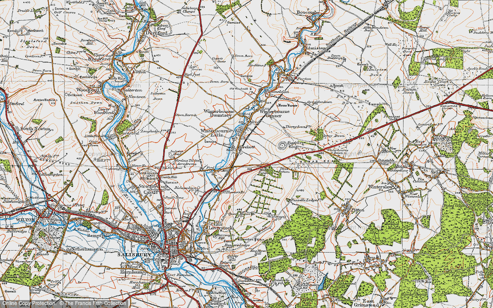 Old Map of Hurdcott, 1919 in 1919