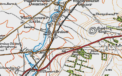 Old map of Hurdcott in 1919