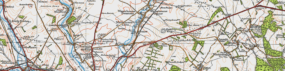 Old map of Hurdcott in 1919