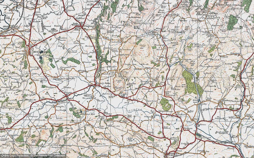Old Map of Hurdley, 1921 in 1921