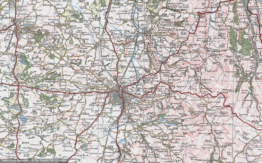 Old Map of Hurdsfield, 1923 in 1923