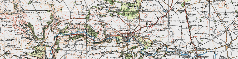 Old map of Hurgill in 1925