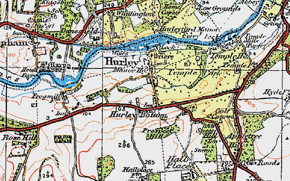 Old map of Hurley in 1919