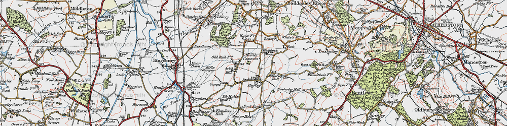 Old map of Hurley Common in 1921