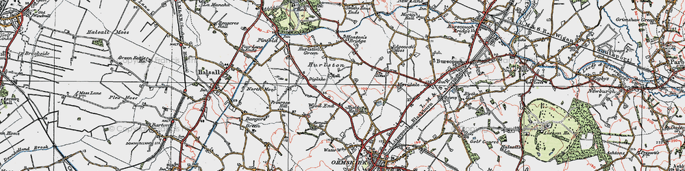Old map of Hurlston in 1923