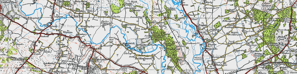 Old map of Hurn in 1919