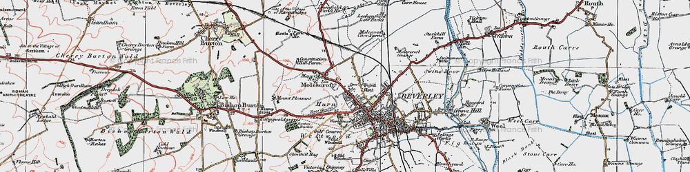 Old map of Hurn in 1924