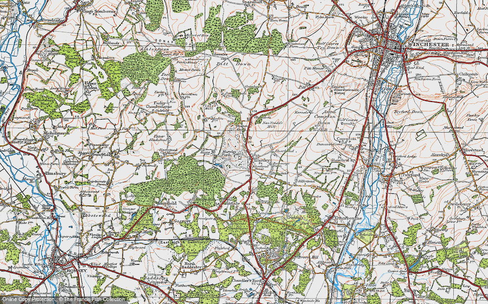 Old Map of Hursley, 1919 in 1919