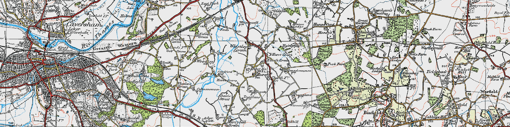 Old map of Hurst in 1919