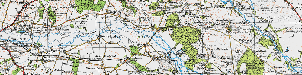Old map of Bryants Puddle Heath in 1919
