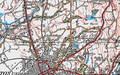 Old map of Hurst in 1924