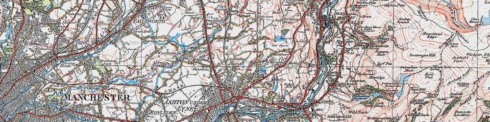 Old map of Hurst in 1924