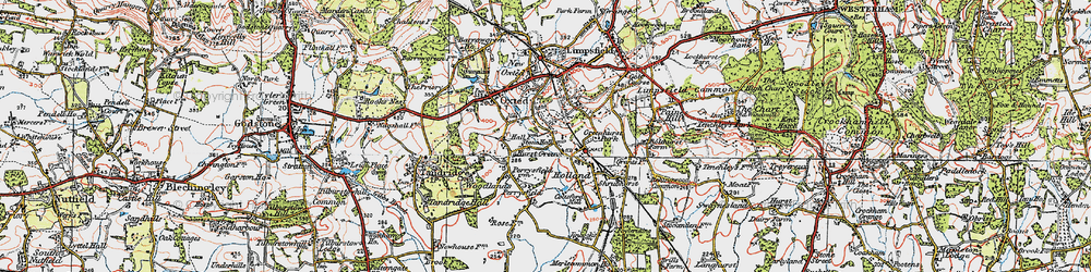 Old map of Hurst Green in 1920