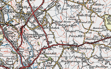 Old map of Hurst Green in 1921
