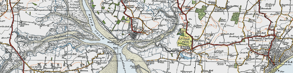 Old map of Brightlingsea Creek in 1921