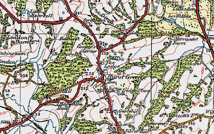 Old map of Hurst Green in 1921