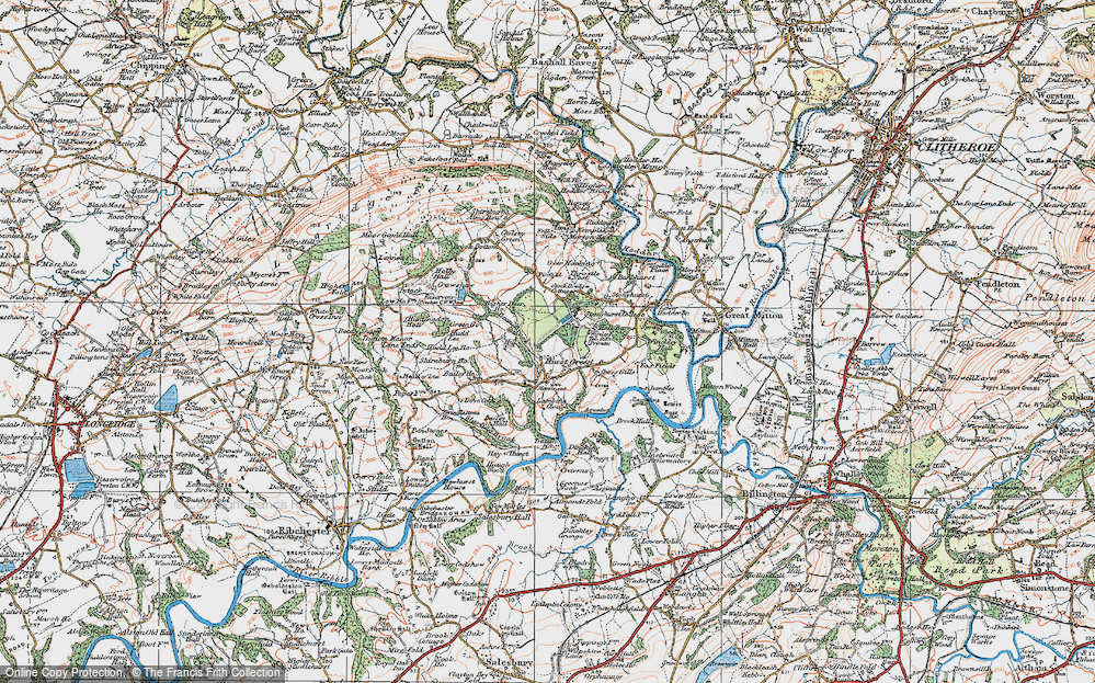 Old Map of Historic Map covering Lancashire in 1924