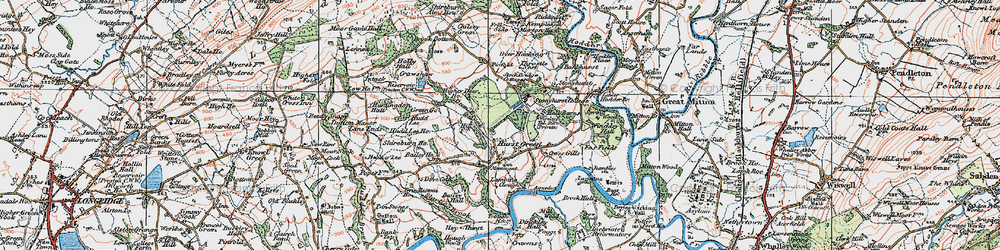 Old map of Hurst Green in 1924