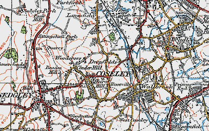 Old map of Hurst Hill in 1921
