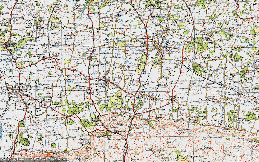Old Map of Hurst Wickham, 1920 in 1920